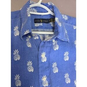 Polo Ralph Lauren Classic Fit Linen Pineapple Print Shirt LT